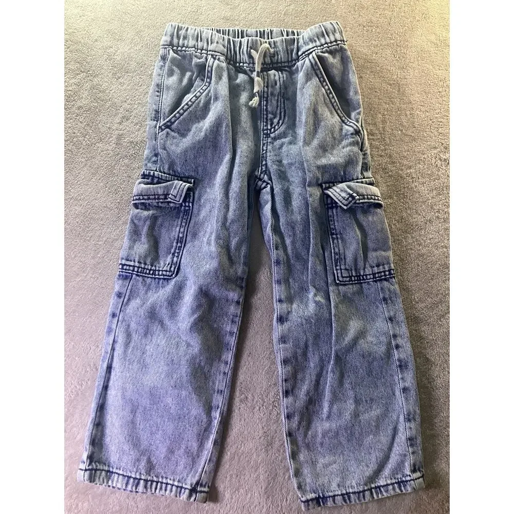 Jumping Beans & Cat & Jack Kids Lot Size 5/XS Denim Cargo + Spiderweb Hoodies